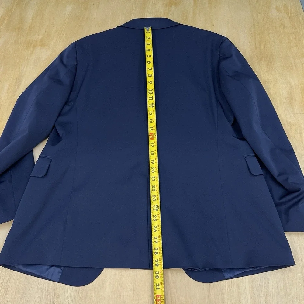 Stafford Blazer Jacket Sport Coat Mens 44R‎ Polyester Blend Stretch Dark Navy